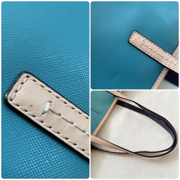 Coach Park Metro Tote Bag Saffiano Leather F24341 Dark Teal - Picture 10 of 16